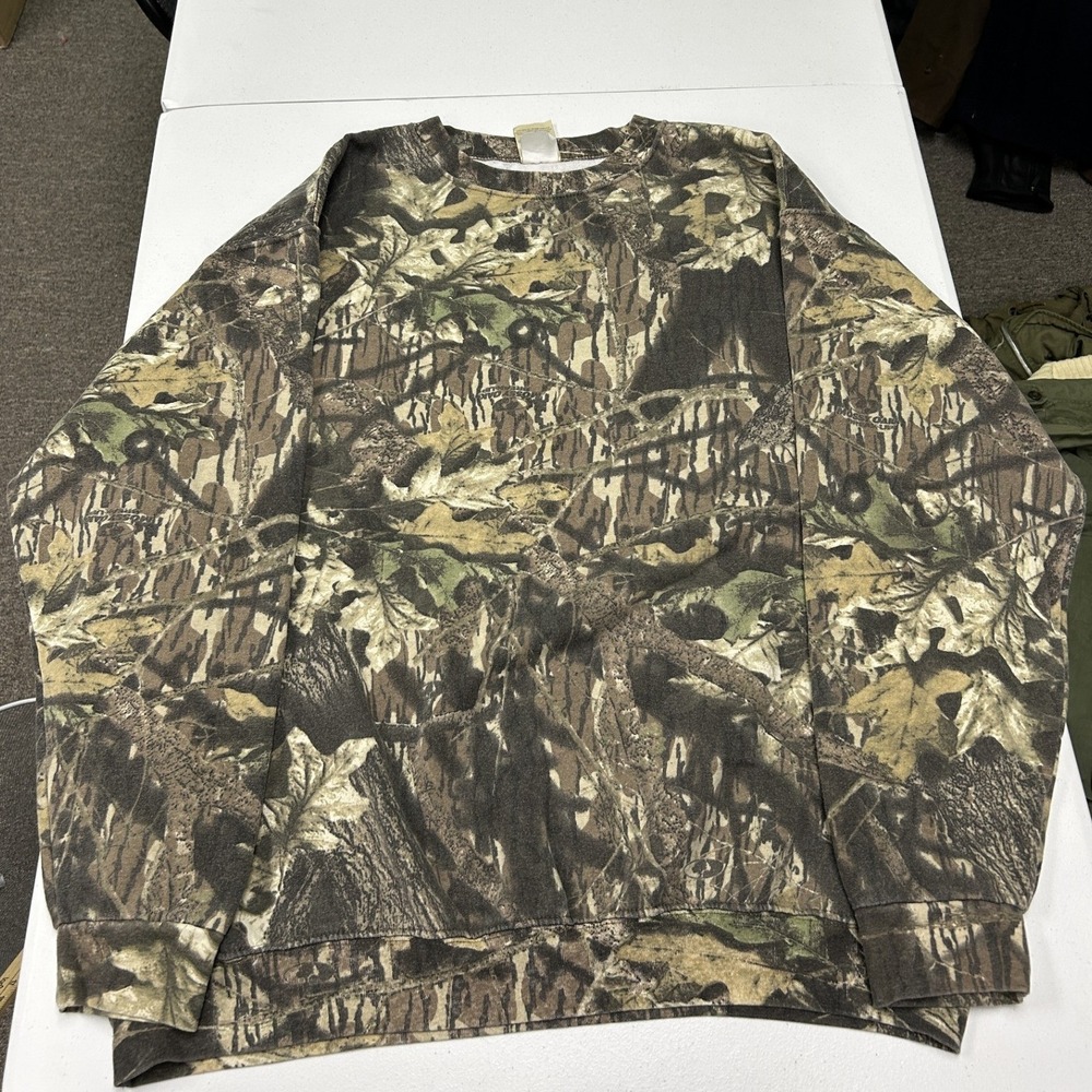 Mossy Oak Sweatshirt Mens 3XL Camo Classics Crewneck Pullover All Over Print